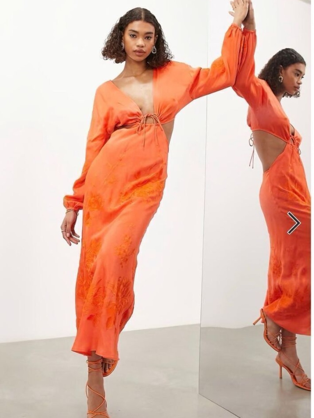ASOS Women’s Orange Cutout Maxi Dress